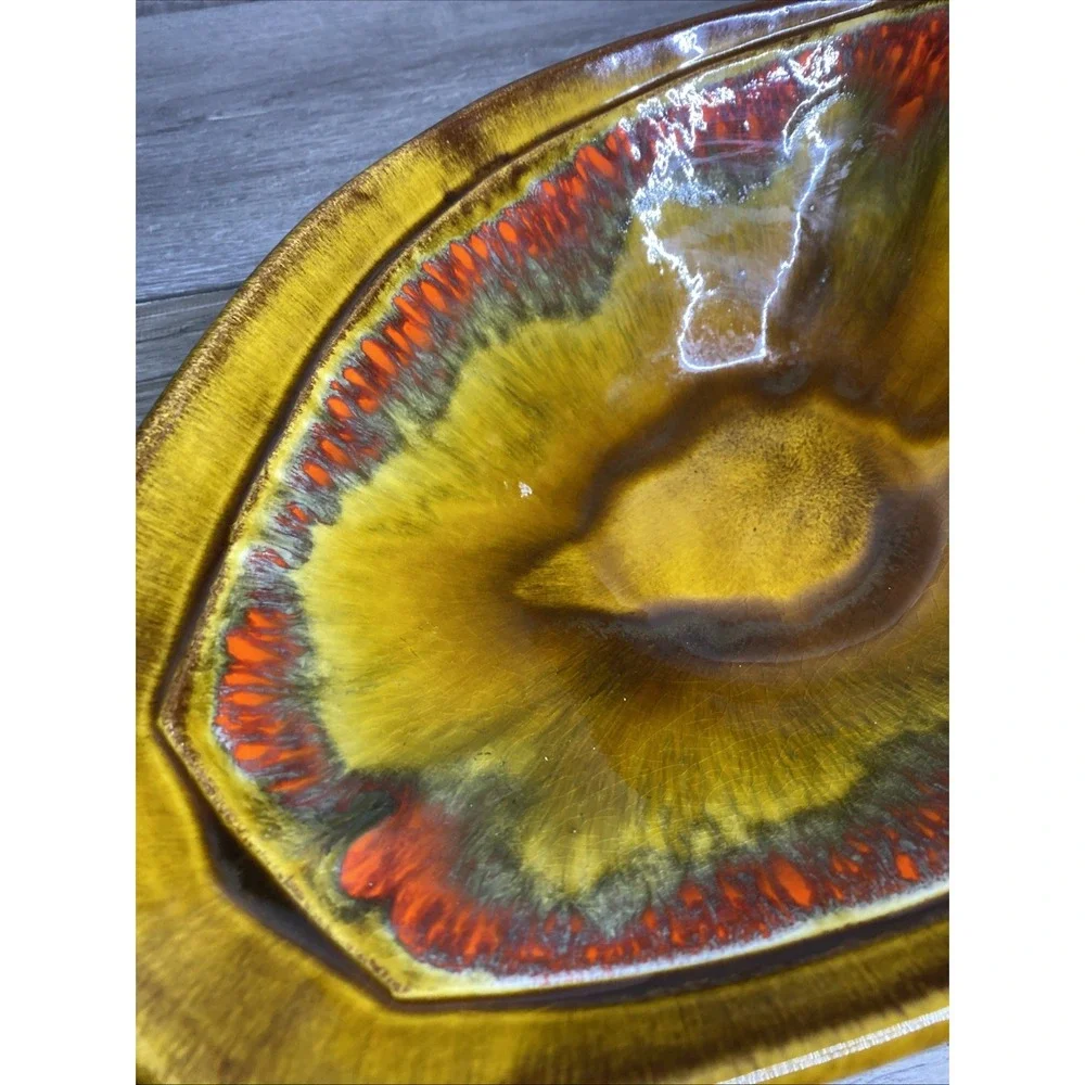 Vtg Mid Century California Pottery Lava/volcano Glaze 14
